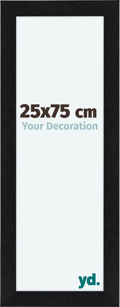 Your Decoration - Fotolijst 25x75 cm - MDF - Zwart Mat - Como