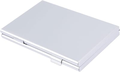 Geheugenkaart Houder - SD Kaart Case - Kaarten Opbergen - Aluminiumlegering - 9 x 6 x 1 cm - Zilver
