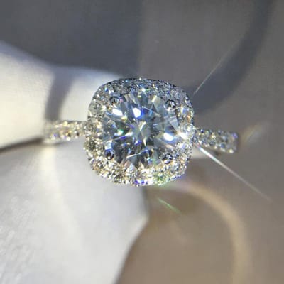 2 karaat witte Vs1 diamant Anillos De Jewelry Bizuteria S925 sterling zilveren ring edelsteen voor vrouwen Bijoux zilver 925 sieraden Resizable gray