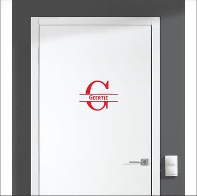 Deursticker Met Naam -  Geertje - Rood