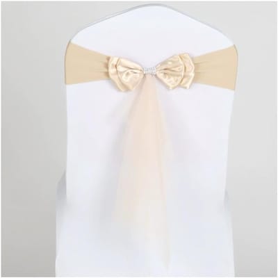 20 Stuks Rekbare Elastische Stoelhoes Sash Tulle Decoraties voor Bruiloft, Feest en Evenementen