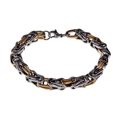 22m x 8mm Vierkant Koningsarmband Heren - Visgraat Design - RVS Goudkleur - Zilverkleur - Schakelarmband