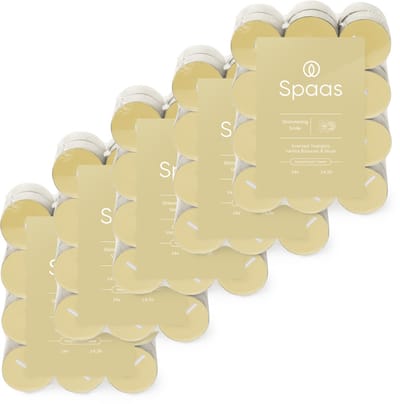 Spaas Geurtheelichtjes - 120 kaarsen - Vanille en Muskus - circa 4,5u - Shimmering Smile
