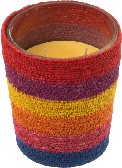 J-Line geurkaars Mand - Woody Aurora - glas - mix - medium - 55U