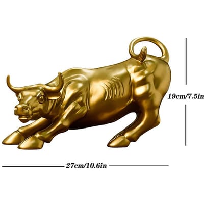 27cm Hars Stierenbeeld Standbeeld Koe Ornament Huis Hars Dier Sieraden Studie Huis Bar Kantoor Raam Decoratie Cafe Cadeau brown
