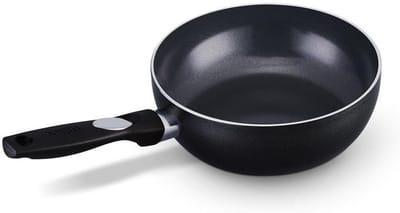 Wokpan met Deksel - Roerbakpan Koekenpan - Gezond Koken - PFAS-vrije Keramische Laag - 28 cm - Zwart