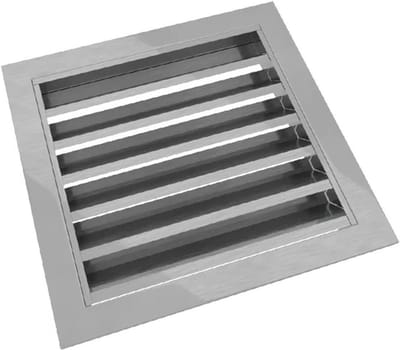 Ventilatierooster Vierkant - Wand Uitlaat - Luchtstroom Verbeteren - Roestvrij Staal - 15 cm - Zilverkleurig