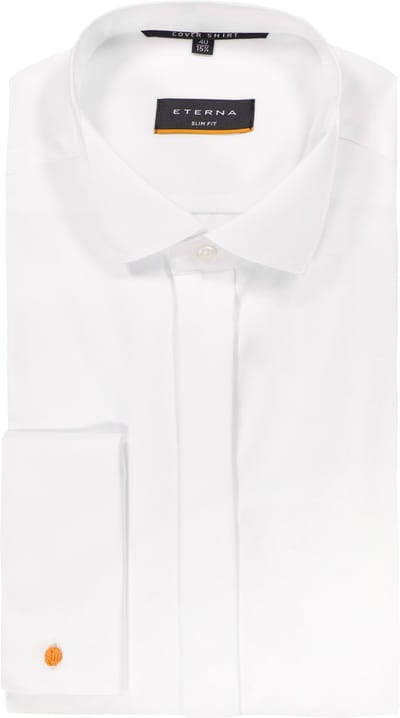 ETERNA slim fit overhemd - dubbele manchet - niet doorschijnend twill heren overhemd - wit - Strijkvrij - Boordmaat: 40 (EU maat: M)