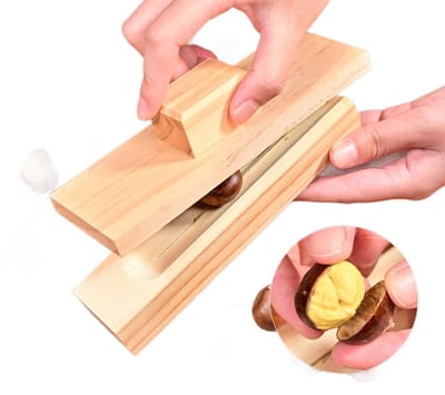 Notenkraker - Kastanjesnijder - Kastanjeclip - Vruchten Schillen - Kastanje-opener – Ergonomisch - robuuste kastanjepeller voor thuisgebruik en feestdagen - 18 cm lengte - Houtkleur
