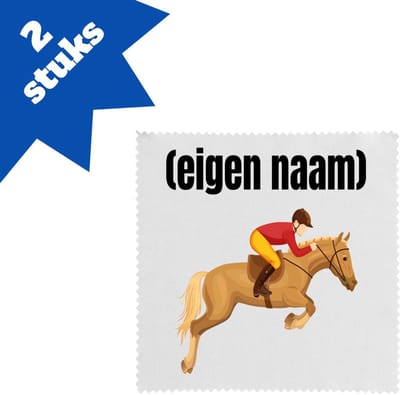 Akyol - paardrijden jockey brillendoekjes - Paarden - paarden/jockey liefhebbers - iemand die houdt van paarden of jockey - verjaardag - cadeau - kado - 17,8 bij 17,8 cm - 2 stuks