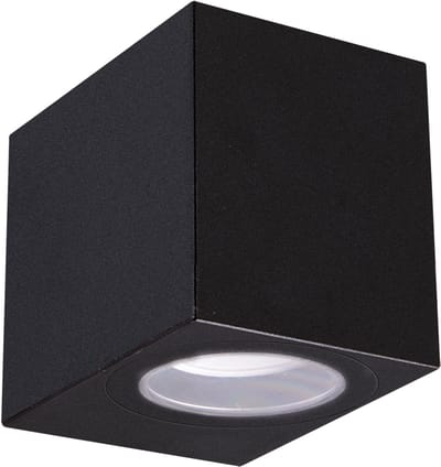 GAMP - Wandlamp voor aan de buitenmuur | Verlichting bij voordeur | Waterdichte buitenlamp | Spot naar beneden stralend | Kunststof | Zwart