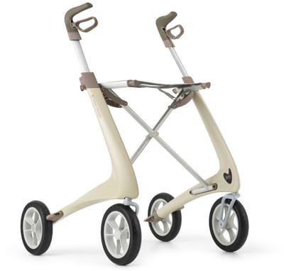 Rollator Acre Carbon Ultralight M, wit, met kleine organizer bag