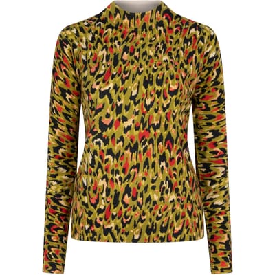 EsQualo Sweater Buttoned Slve Untamed Animal Print Maat: S | Sweaters Outlet | Dames | Zwart