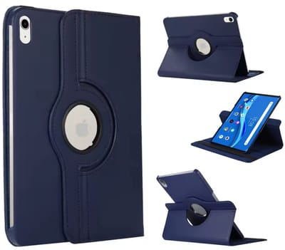 EtuiTab - 360° Draaibare Hoes - Apple iPad 10.9 10 GEN 2022 / iPad 11 A16 11GEN 2025 - Donkerblauw - Ecologisch Leer