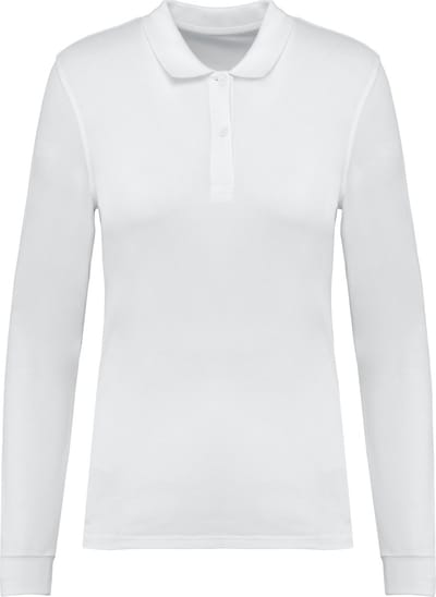 Kariban Bio180 piqué damespolo lange mouwen K2028 - White - 3XL