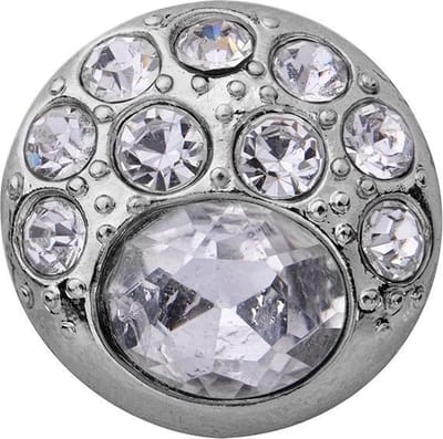 Quiges - Dames Click Button Drukknoop 18mm Zirkonia Stenen - EBCM400