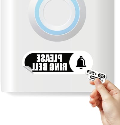 Bel Sticker - Deurbel Bordje - Bezoek Informeren - Weerbestendig Vinyl - 3 x 25 cm - Mat Zwart