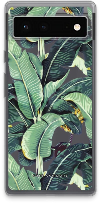 Case Company® - Hoesje geschikt voor Google Pixel 6 hoesje - Bananenbladeren - Soft Cover Telefoonhoesje - Bescherming aan alle Kanten en Schermrand