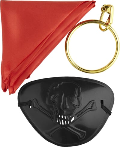 Piratensetje ooglapje bandana en oorbel