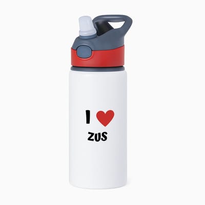 Hacebo® - I love zus waterfles met rietje rood - Zus - de liefste zus - verjaardag - cadeautje voor zus - zus artikelen - kado - geschenk - water fles - 650ML