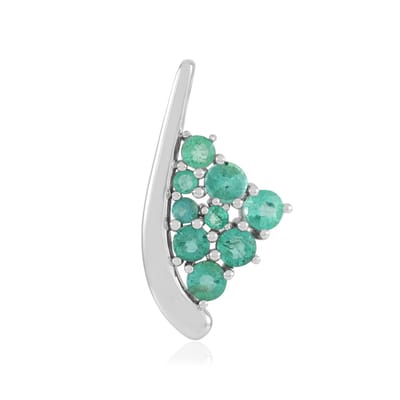 Cavill - Zilveren hanger 925 sterling met platina coating - Colombiaanse ronde smaragd 1,029 ct - elegante smaragd hanger dames