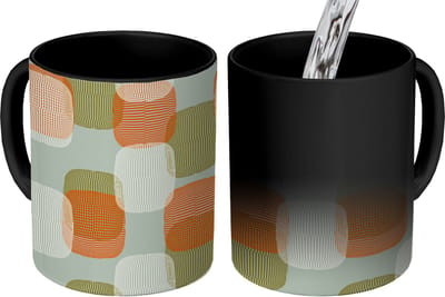 Magische Mok - Foto op Warmte Mokken - Koffiemok - Retro - Patroon - Pastel - Magic Mok - Beker - 350 ML - Theemok