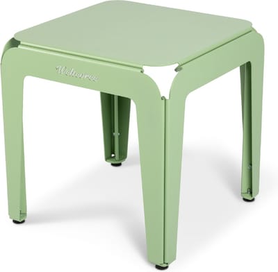 Weltevree | Bended Stool | Krukje buiten, Multifunctionele Kruk & Bijzettafel Buiten | Aluminium Gepoedercoat | Lichtgroen RAL 6021