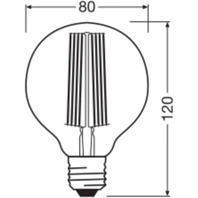 OSRAM Dimbare LED lampen, Vintage Edition, 42 watt vervanging, E27, G80, 1800 Kelvin, Warm Comfort Light, Helder glas, enkele verpakking