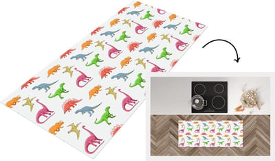 Keukenloper - Loper keuken - Patronen - Dino - Kinderen - 120x50 cm - Keukenloper vinyl