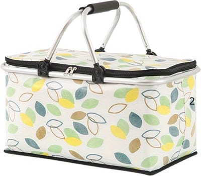 Livano Picknickmand - Picknickmanden - Piknik - Pick Nick - Picknicktas - Mand - Lunchbox - Zomer - Bladeren