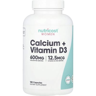 Nutricost, women, calcium + vitamin D3, 180 capsules