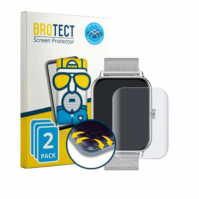 BROTECT - Screenprotector voor Betatree Smartwatch 1.85" - Folie Beschermfolie matte volledig dekking 2 Stuks