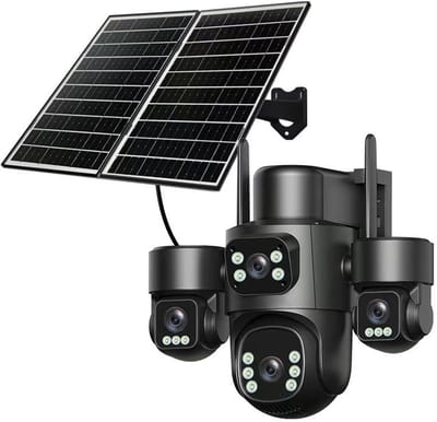 Chevremont Solar Beveilingscamera 4G Buiten-3 IN-1 Camera Met Zonnepaneel&Simkaart-Draadloos-AI Persoonsdetectie-355 Pan&Tilt