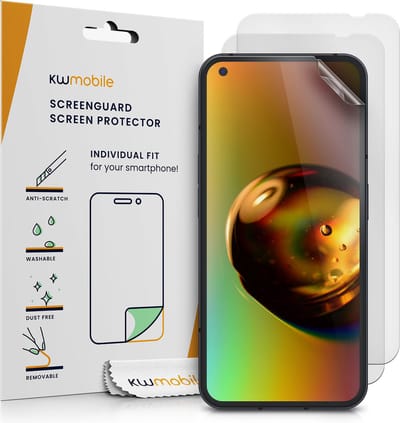 kwmobile Set of 3 Screen Protectors Compatible with Nothing Phone (1) - Anti-Glare Anti-Fingerprint Display Films - Matte