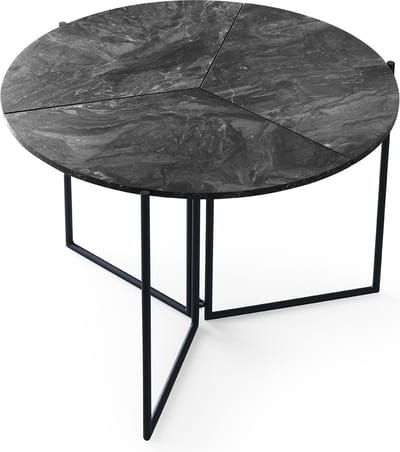 Table a manger pliable - YAPRAK - Anthracite - Ronde - 4 personnes - 100 x 100 x 72 cm