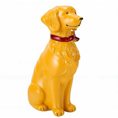Vase pour Chien Finition Lisse Résine Multifonctionnel Mignon Chien Assis Vase à Fleurs pour Bureau Appui de Fenêtre Étagère à Livres orange