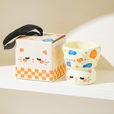 Hoge Schattige Mok Ontbijt Melkkop Kantoor Drinkbeker Stel Keramische Mok Beste Vriend Casual Kop 301-400ml