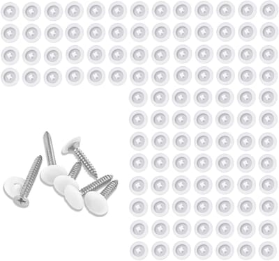 Set van 100 witte schroefdoppen, ronde caps met kruisvorm, klikdeksel voor schroeven, perfect voor wandmontage en keukendecoratie, veelzijdig en gebruiksvriendelijk