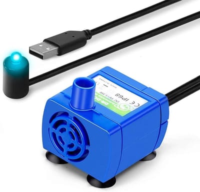 Vervangende waterpomp geschikt voor kattendrinkfonteinen - met LED-verlichting - geschikt voor drinkfonteinen geschikt voor huisdieren - ultrastille, duurzame waterpomp - blauw