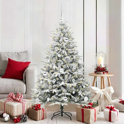 vidaXL - Kunstmatige - Voorverlichte - Kerstboom - met - Ballenset - Groen - 150 - cm