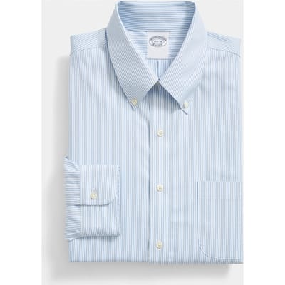 Brooks Brothers Regular Fit Non-iron Oxford Shirt With Button Down Collar Hy Größe: 40.5/34 | Business hemden Outlet | Herren | Weiß