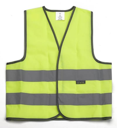 Wowow Mesh Gilet veiligheidshesje kind ( 6 - 12 jaar ) - geel  Maat L