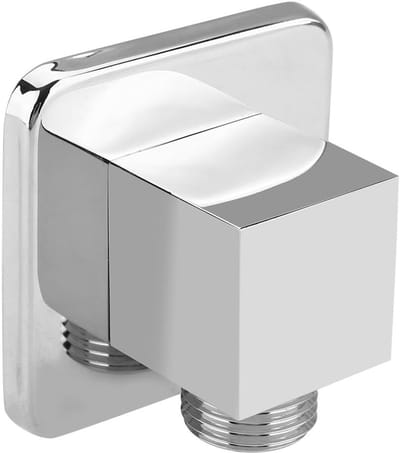 Verchroomde Messing Doucheaansluiting voor Handdouche - Vierkante G1/2 Wandconnector met Wateruitlaat en Slangverbinder