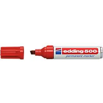 edding 500, met wigvormige punt 2-7 mm, rood, 10 stuks