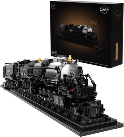 Retro Stoomlocomotief Bouwset met Rails - 1818 Stukken, Perfect voor Volwassenen en Treinliefhebbers, Creatief Speelgoed voor Bouwfans