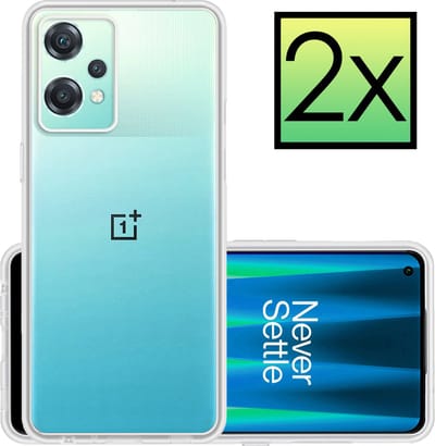 Hoesje - 2 Stuks - Geschikt voor OnePlus Nord CE 2 Lite - Sterk & Shockproof - Case Siliconen - Back Cover - Telefoon Hoes - Transparant