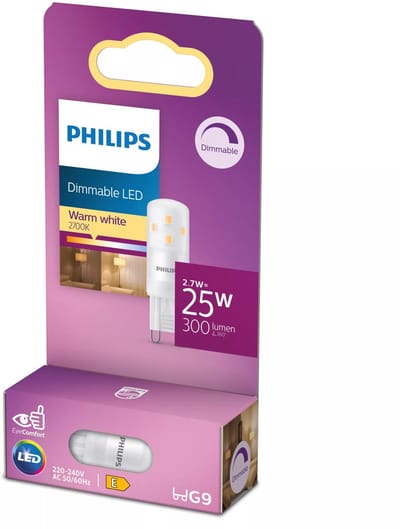 Energiezuinige Philips LED Capsule Transparant - 25 W - G9 - Dimbaar warmwit licht - Bespaar op energiekosten