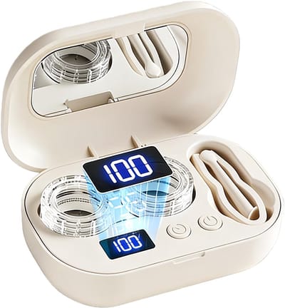 Reistas voor contactlenzen, ultrasone reiniger voor, kleine dagelijkse benodigdheden met Type-C opladen, draagbaar oogverzorgingsapparaat voor sportschool, kantoor, outdoor, hotel, sport