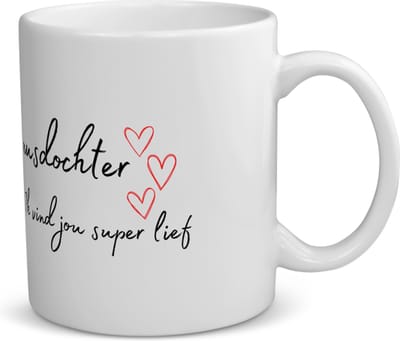 Akyol - bonusdochter ik vind jou super lief koffiemok - theemok - Dochter - de liefste bonusdochter - verjaardag - cadeautje voor dochter - dochter artikelen - kado - geschenk - 350 ML inhoud