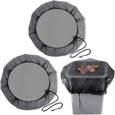 Famanu - Regentonafdekking set van 2 weerbestendig met trekkoord 80 cm